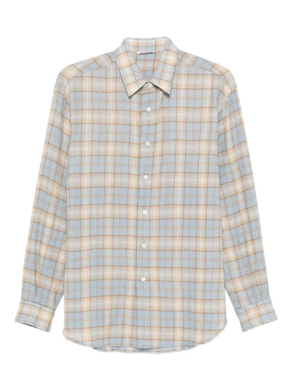 Checked Wool Shirt - Auralee