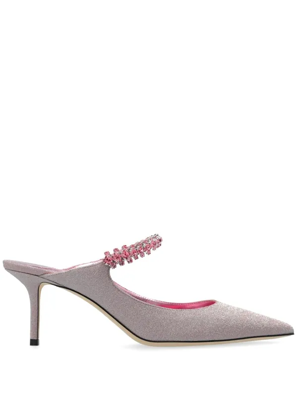 Bing 65 Glittered Leather Mules - Jimmy Choo