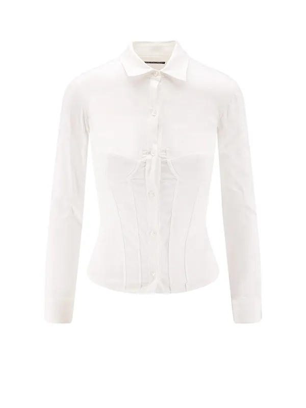 Cotton Blend Corset Shirt - Balenciaga