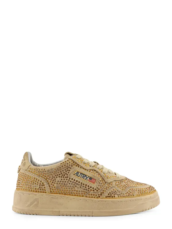 Medalst Low Suede Sneakers With Rhinestones - Autry