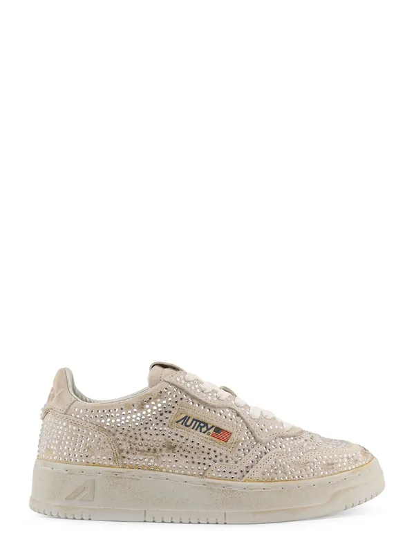 Medalist Low Suede Sneakers With Rhinestones - Autry