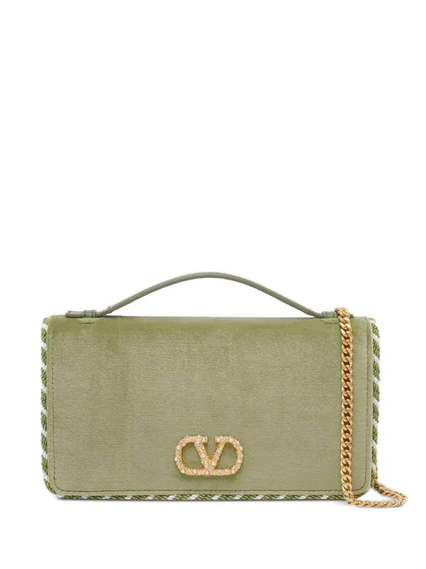 Vlogo Signature Velvet Wallet On Chain - Valentino Garavani