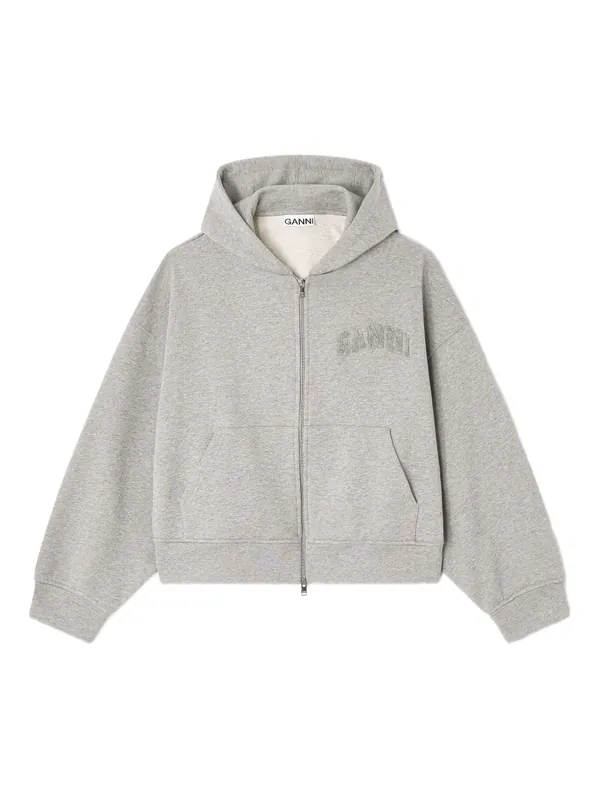 Organic Cotton Zipped Hoodie - Ganni