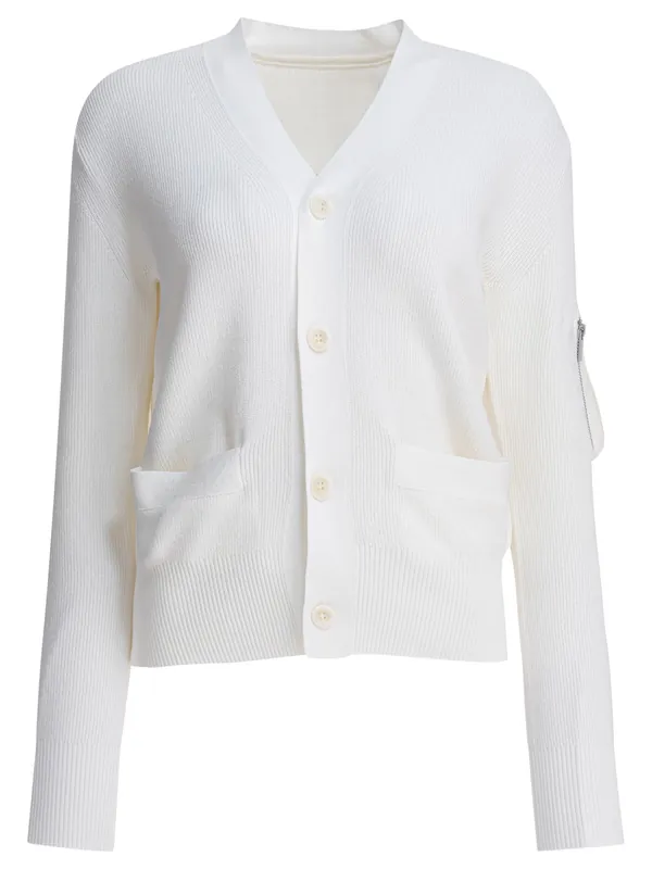 Cotton Cardigan Knitwear White - Sacai