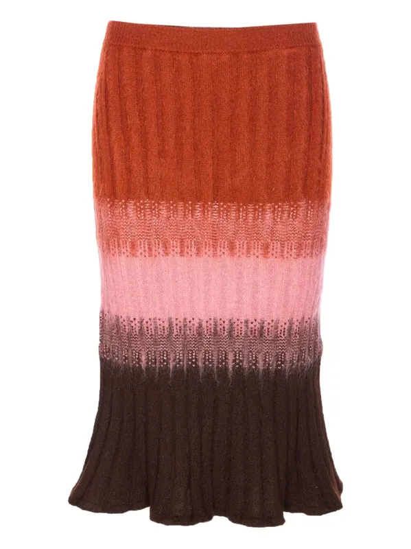 Gradient Mohair And Wool High-Waisted Midi Skirt