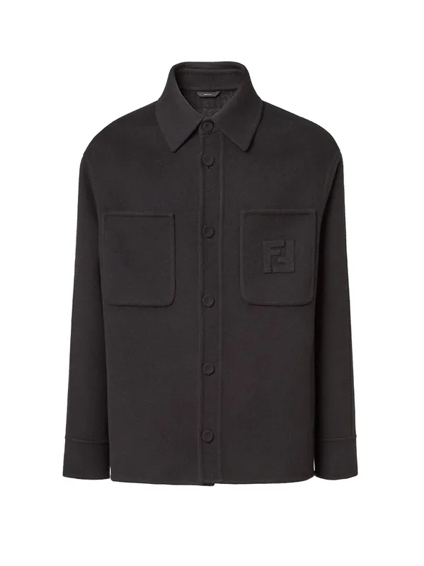 Wool Coat With Ff Embossed Detail - Fendi