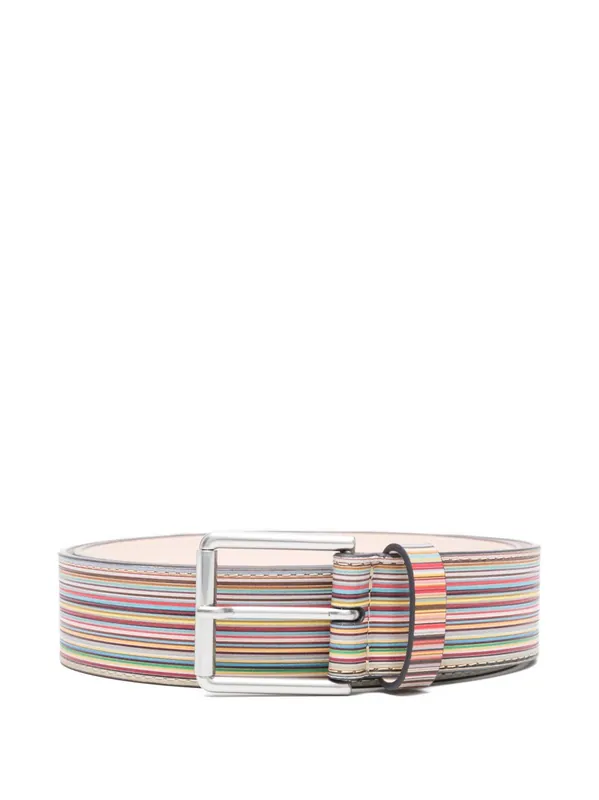 Striped Leather Belt - Paul Smith