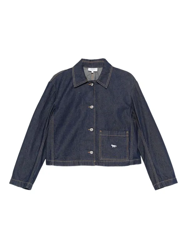 Cropped Denim Jacket - Maison Kitsuné