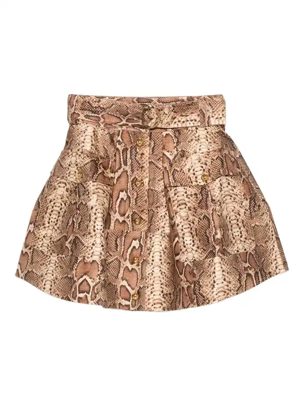 Printed Silk And Cotton Skirt - Zimmermann