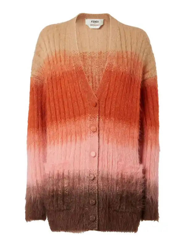 Gradient Mohair And Wool Oversized Cardigan - Fendi