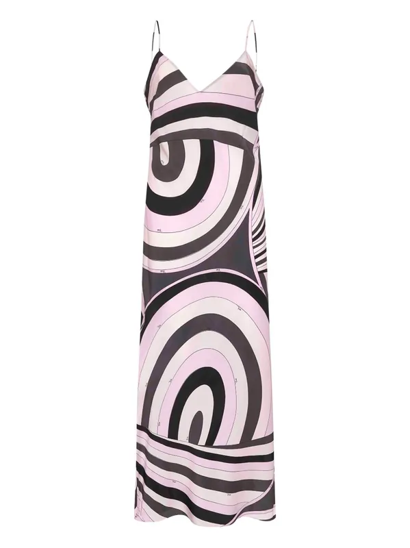 Printed Silk Long Dress - Pucci