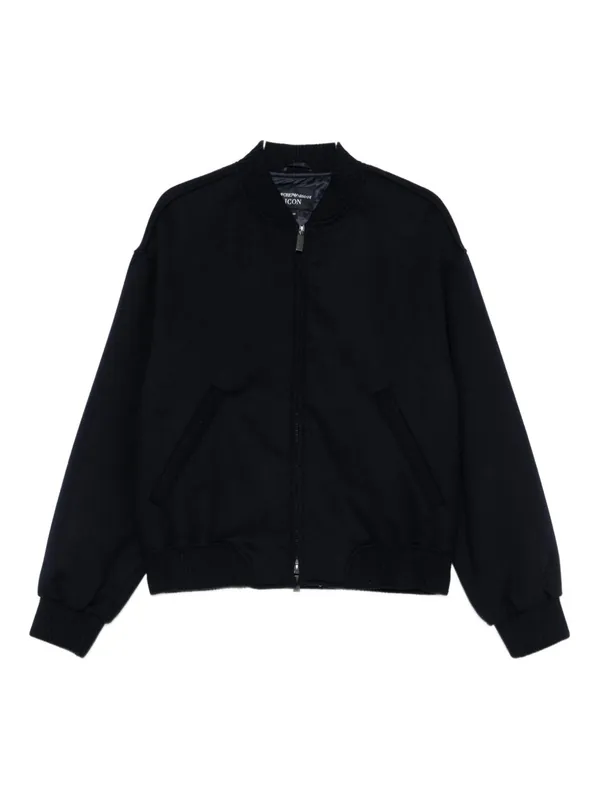 Zipped Bomber Jacket - Emporio Armani