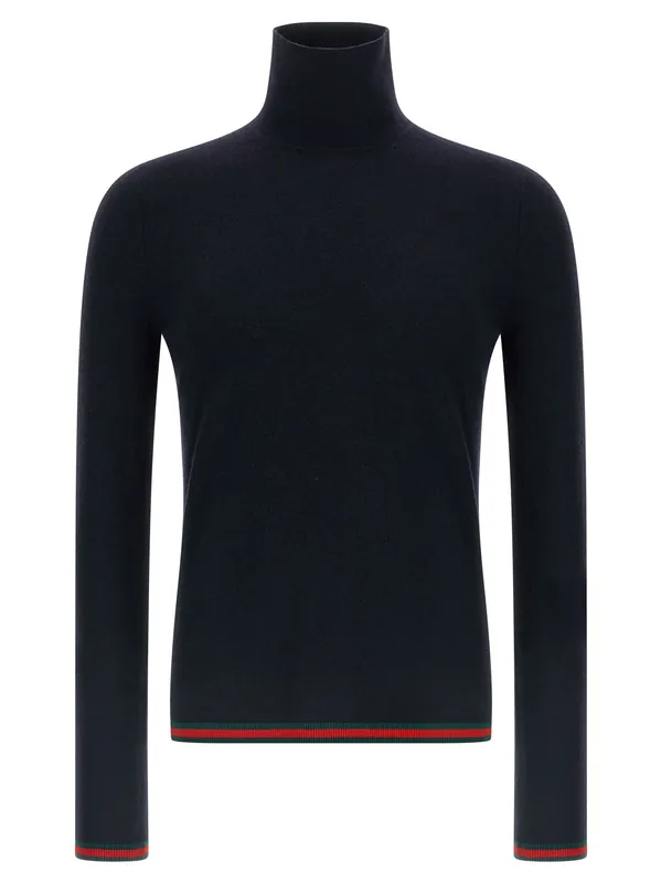 Web Ribbon Mesh Sweaters And Cardigans Blue - Gucci