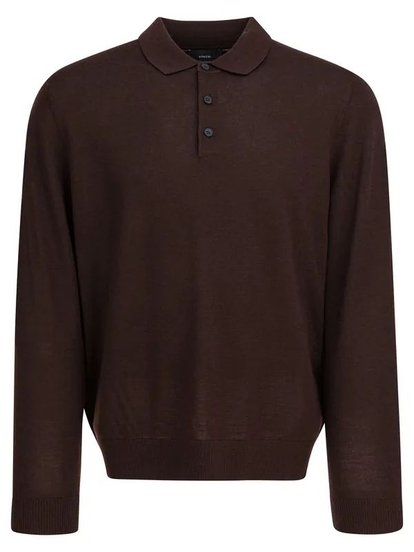 Merino Wool Polo Shirt Polo Shirts Bordeaux - Vince