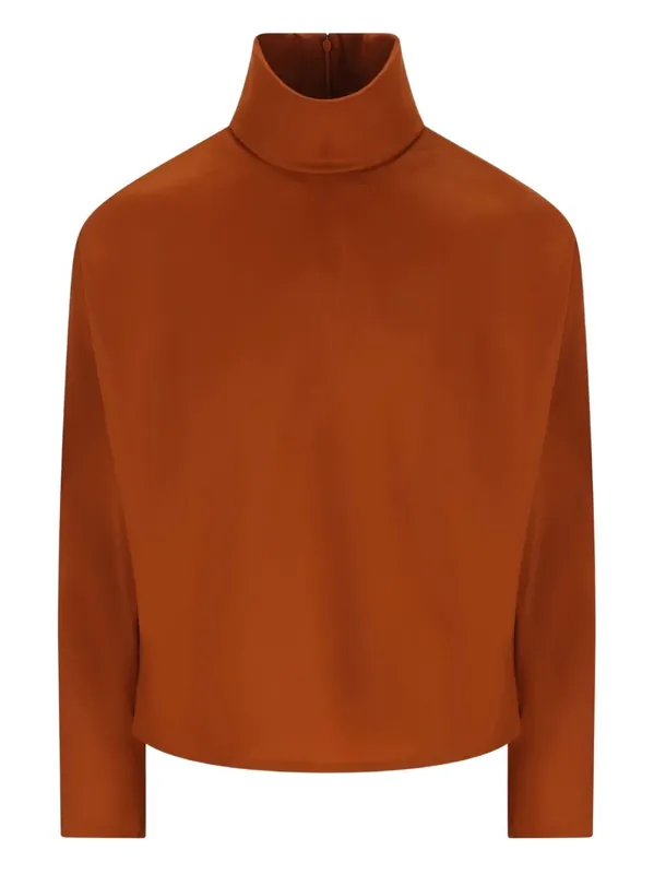 High-Neck Satin Top