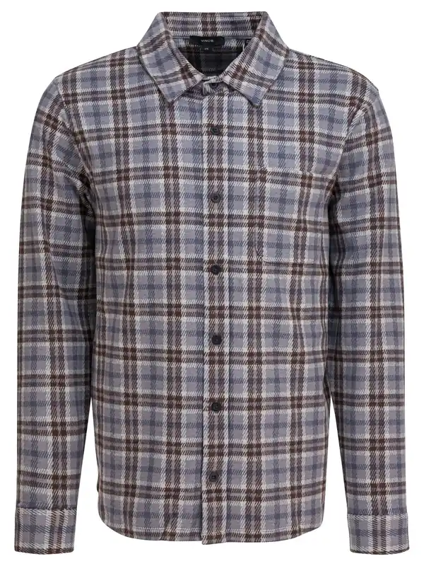 Plaid Overshirt Jacket Jackets And Coats Grey - Vince