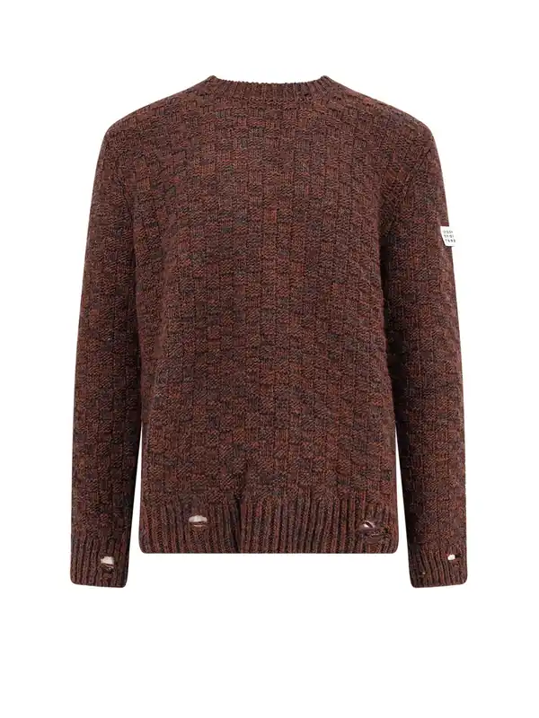Wool Blend Sweater With Distressed Effect - MM6 Maison Margiela
