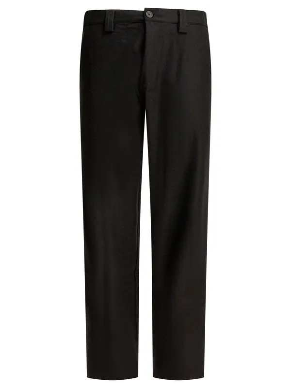Wool Blend Pants Trousers Black - Gr10k