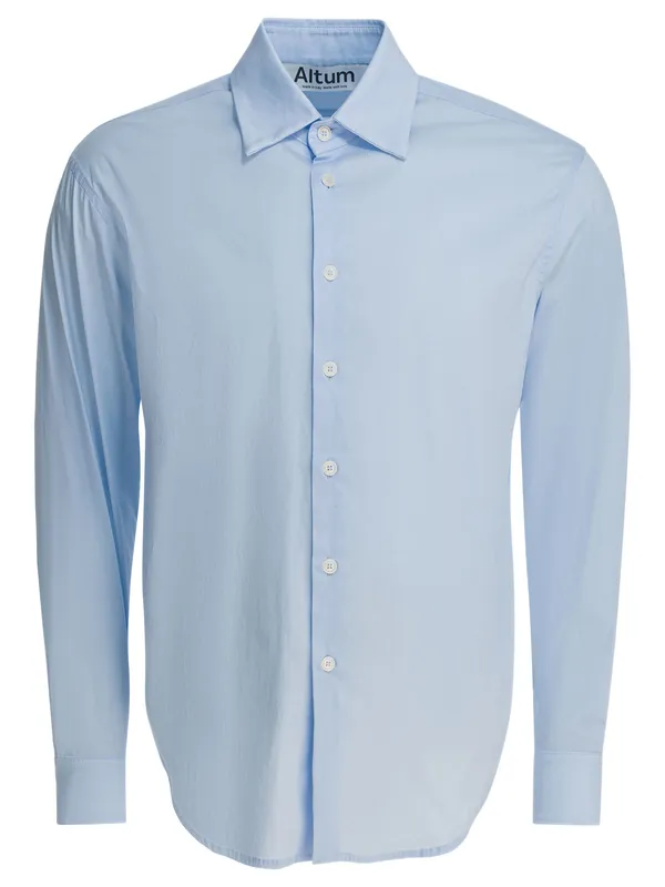 Cotton Shirt Shirts Light Blue - Altum