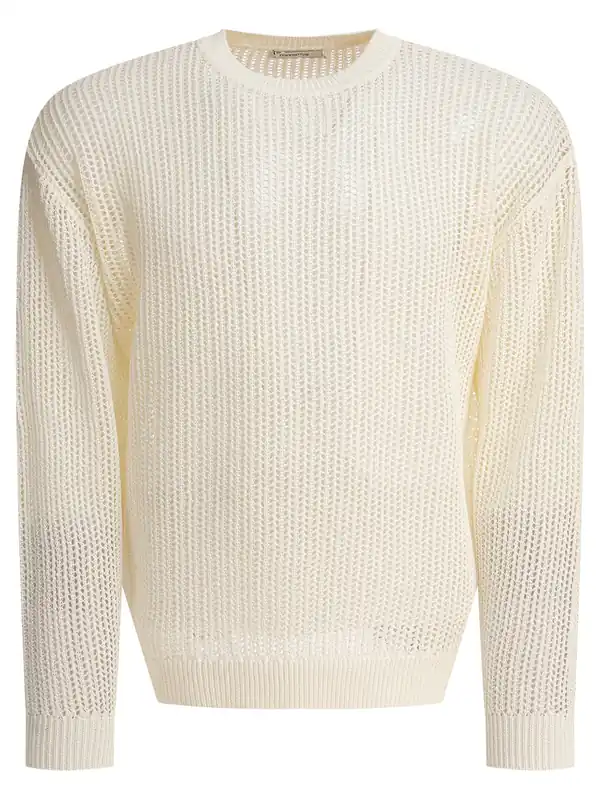 Cotton Blend Crewneck Sweater Knitwear White - Nonnative