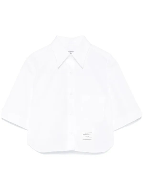 Cotton Cropped Shirt - Thom Browne