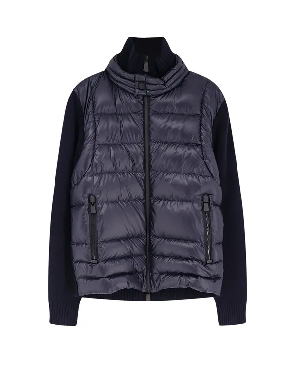 Wool Blend Jacket With Logo Detail - Moncler Grenoble