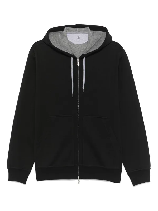 Cotton Zipepd Hoodie - Brunello Cucinelli