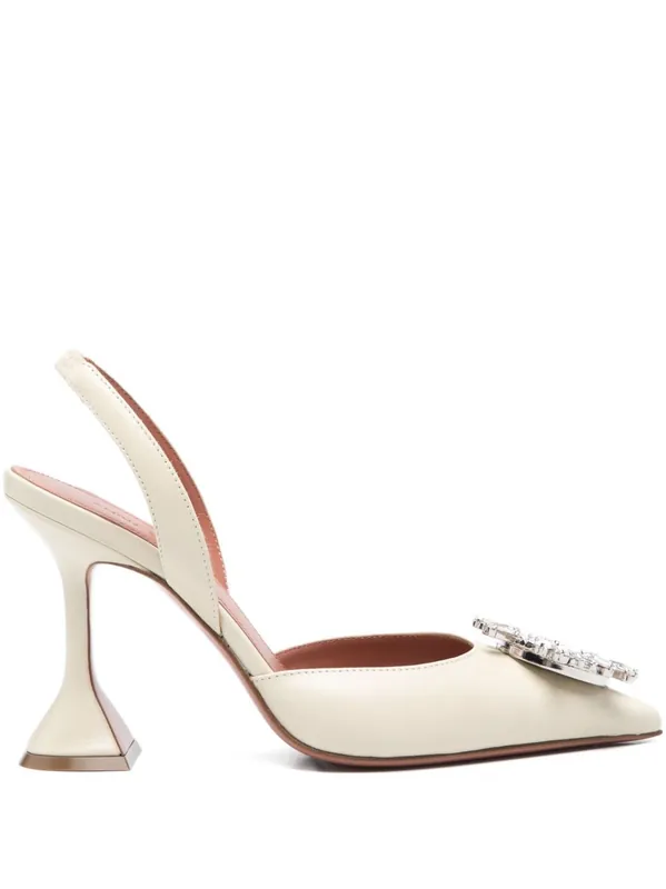 Begum Leather Slingback Pumps - Amina Muaddi
