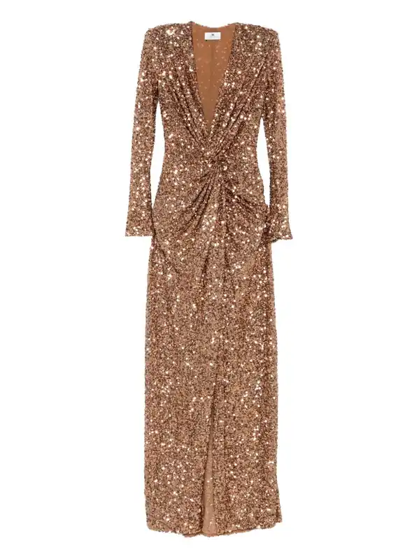 V-Necked Long Dress