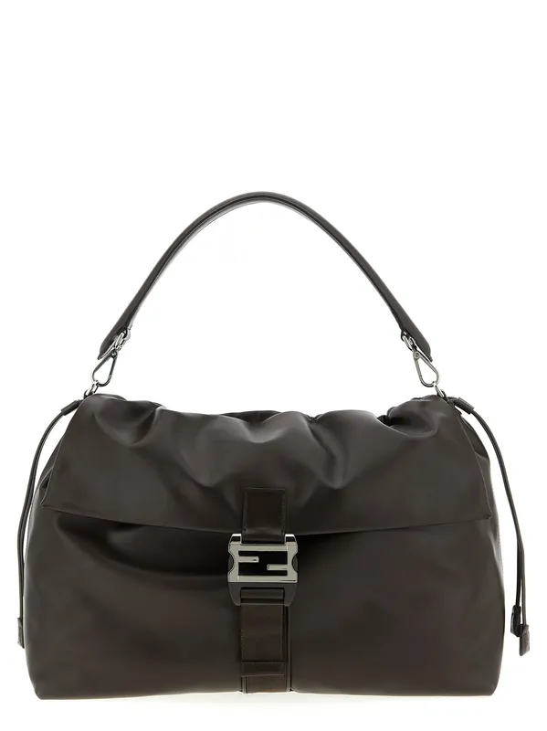 Fendi Flux Maxi Messanger Hand Bags Brown