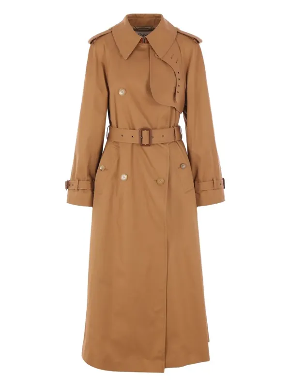 Cotton Gabardine Belted Long Trench Coat - Chloé
