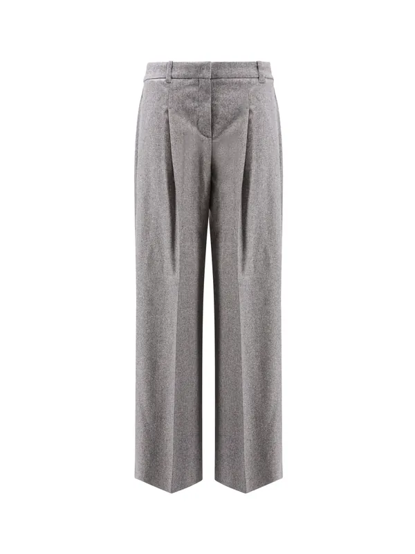 Melange Wool Blend Trousers - Boss