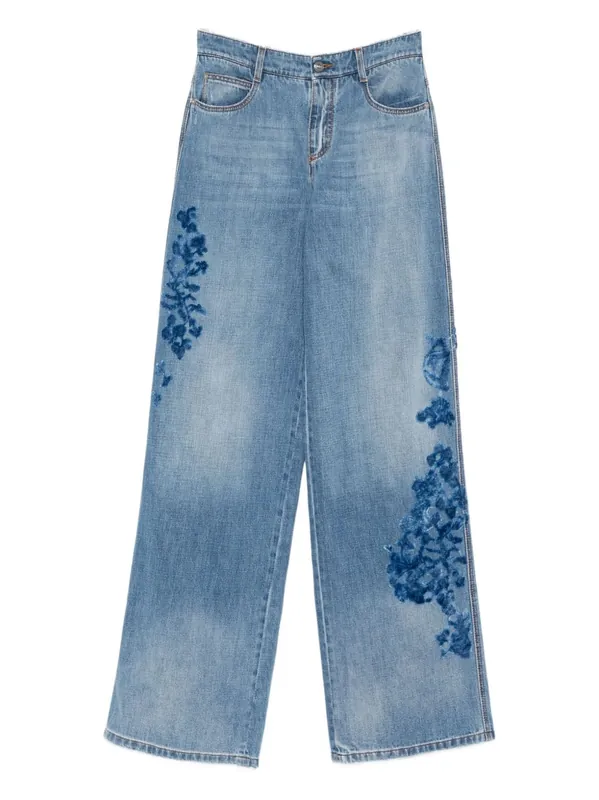 Embroidered Denim Jeans - Ermanno Scervino