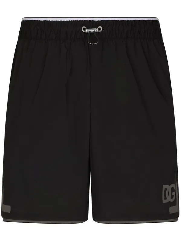 Thigh-Length Monogram-Print Swim Shorts