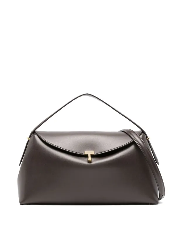 T-Lock Leather Clutch