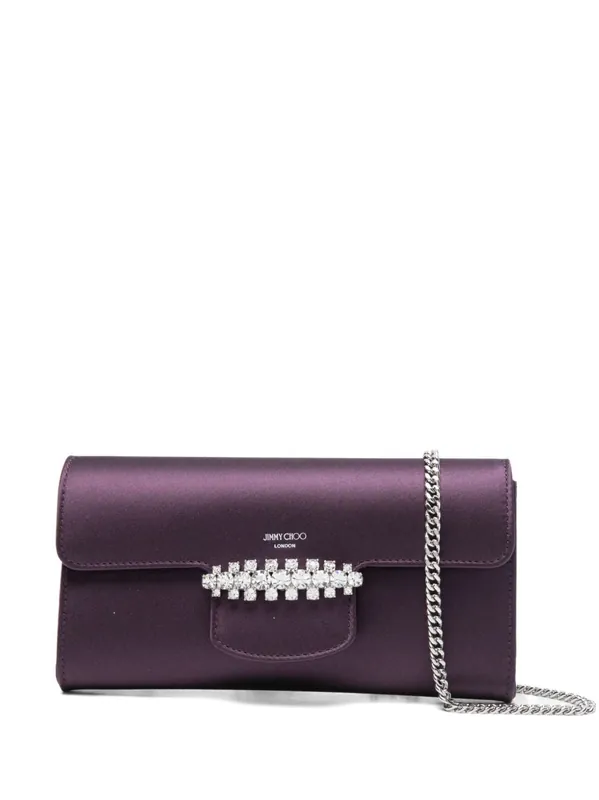 Bing Satin Wallet On Chain - Jimmy Choo