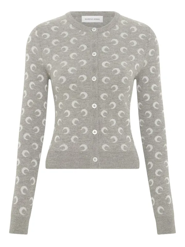 Moon Wool Blend Cardigan - Marine Serre