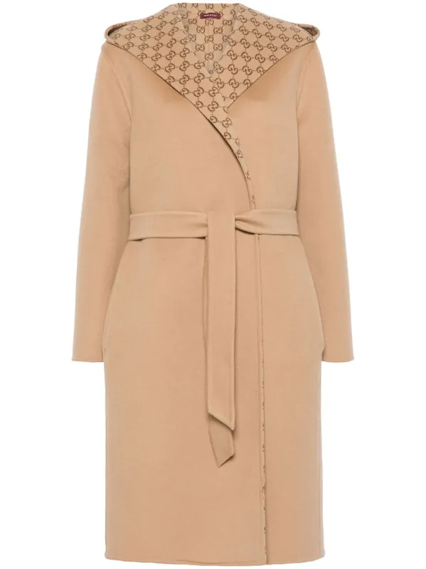 Gg Wool Reversible Coat - Gucci