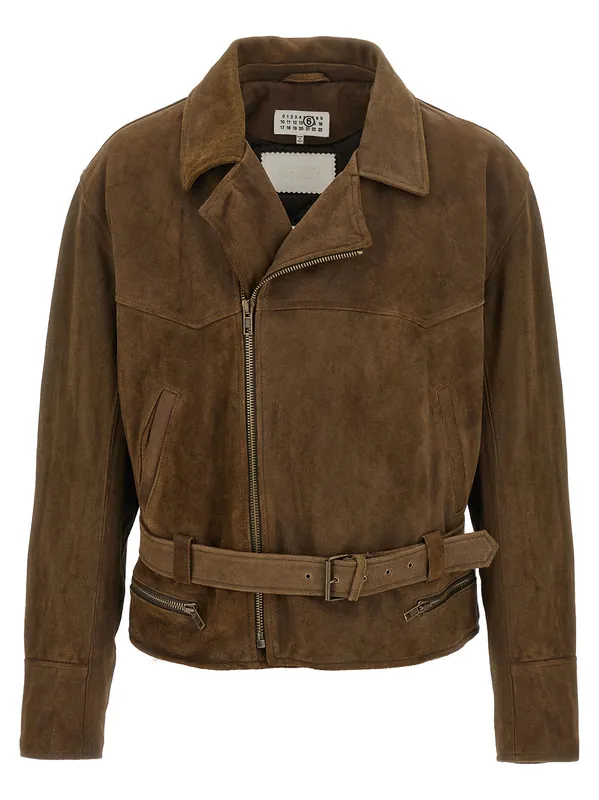 Biker Jacket Puffer Jackets Brown - MM6 Maison Margiela