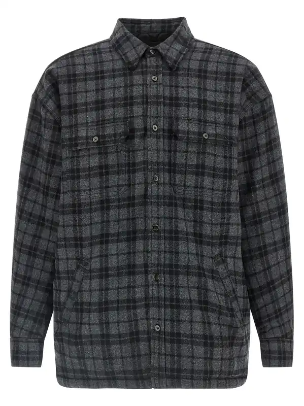 Padded Overshirt Puffer Jackets Gray - Willy Chavarria