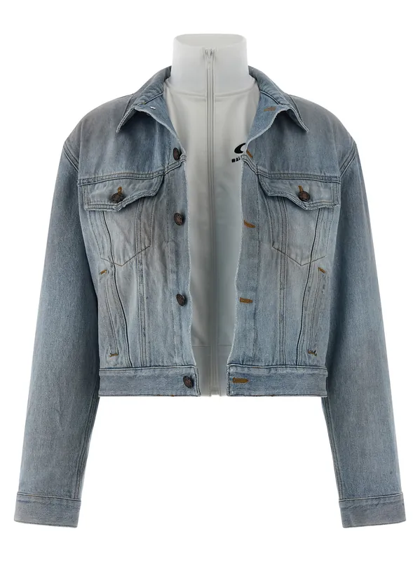 Double Layer Jacket Puffer Jackets Light Blue - Balenciaga
