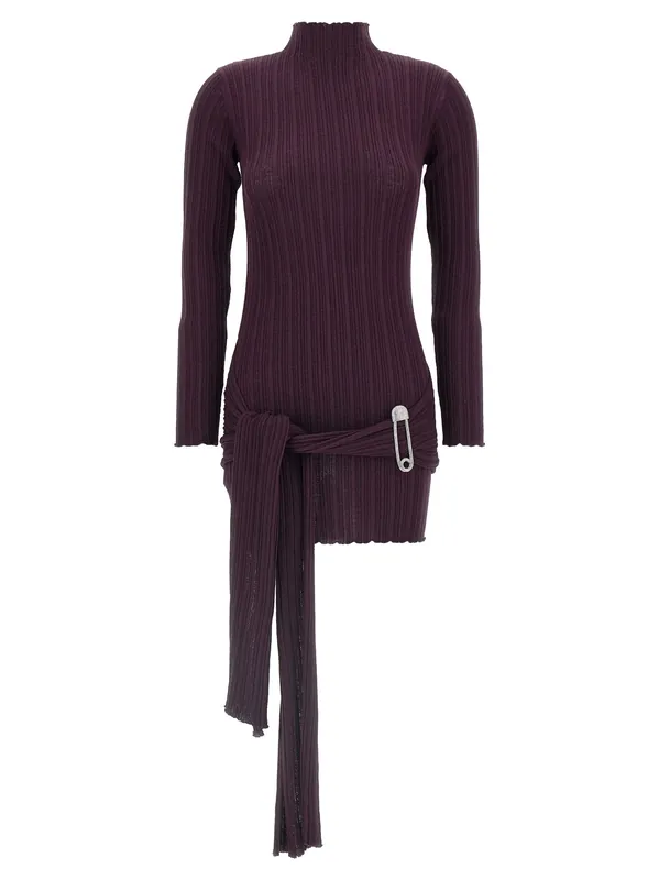 Jewel Brooch Dress Dresses Purple - Giuseppe Di Morabito