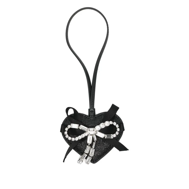 Heart Charm Keyrings Black - Jimmy Choo