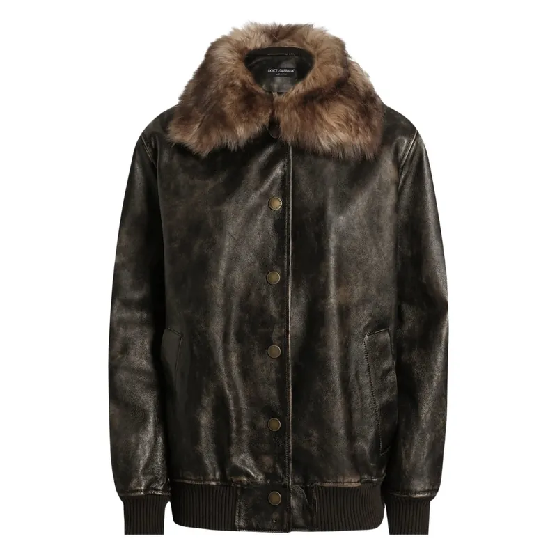 Leather Outerwears Brown - Dolce & Gabbana