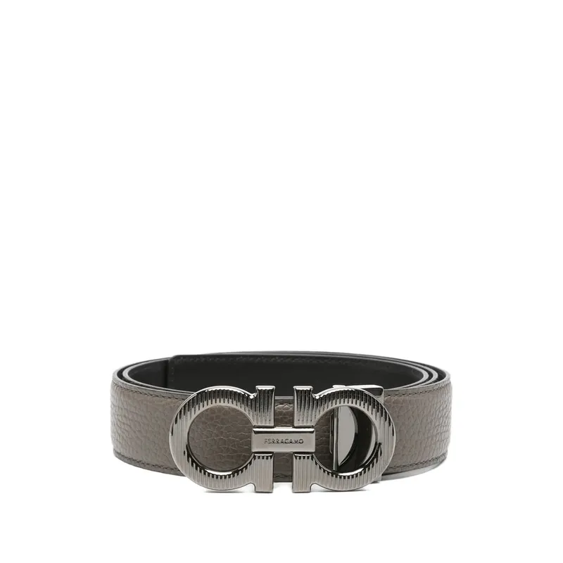Gancini Belts Gray - Ferragamo