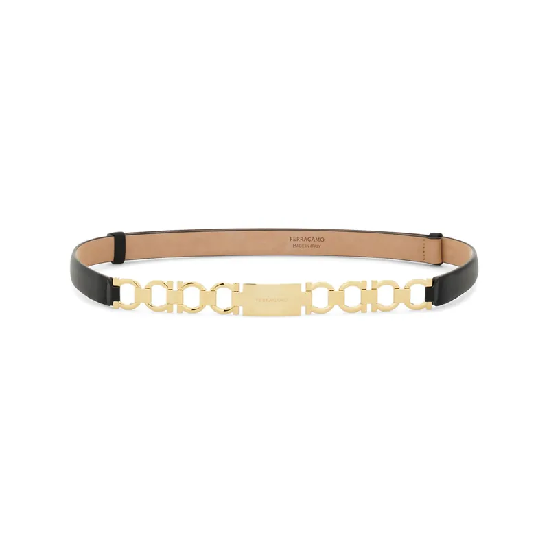 Gancini Belts Black, Gold - Ferragamo