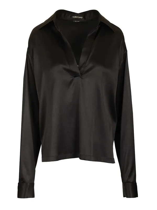 Silk Polo Shirt Shirts Black - Tom Ford