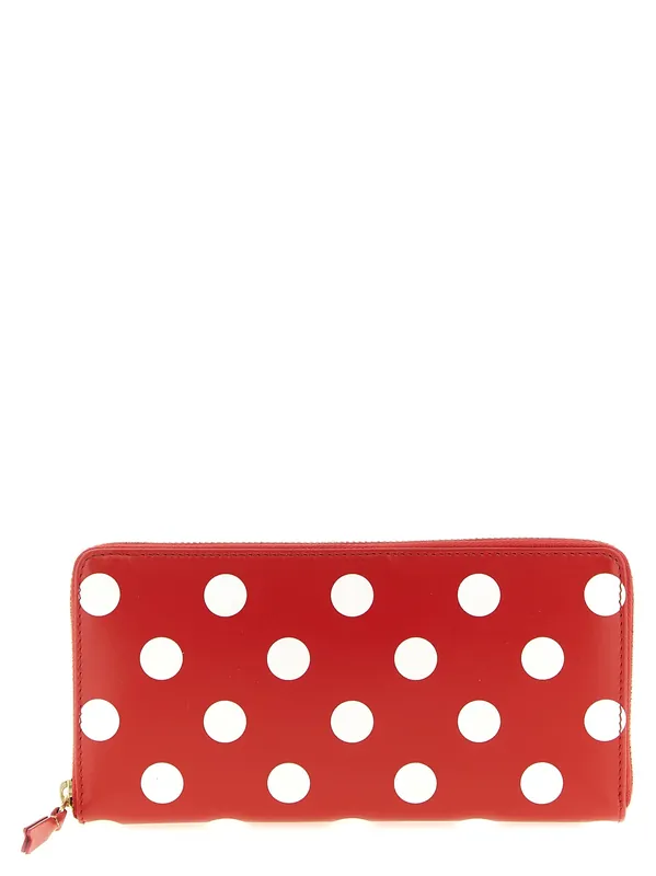 Pola Dots Printed Wallets And Card Holders Red - Comme Des Garçon