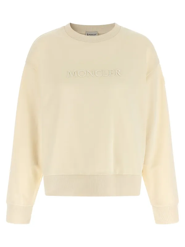 Logo Embroidery Sweatshirt Beige - Moncler