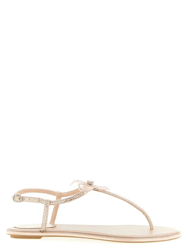 Peach Flower Sandals Pink - René Caovilla